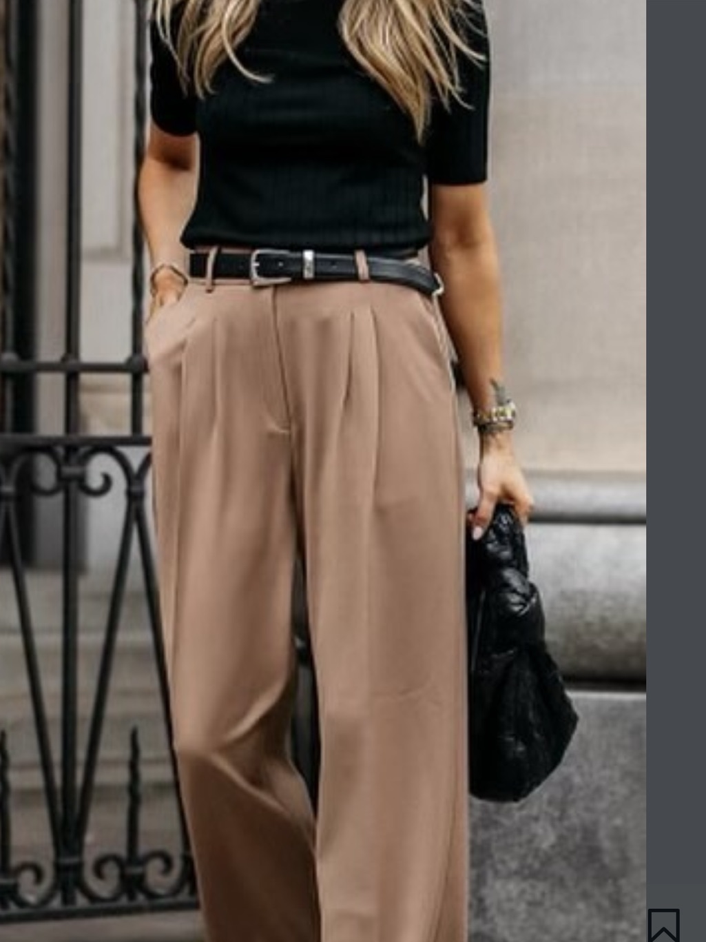 Wide-Leg High-Waist Trousers In Camel — image 6 of 8